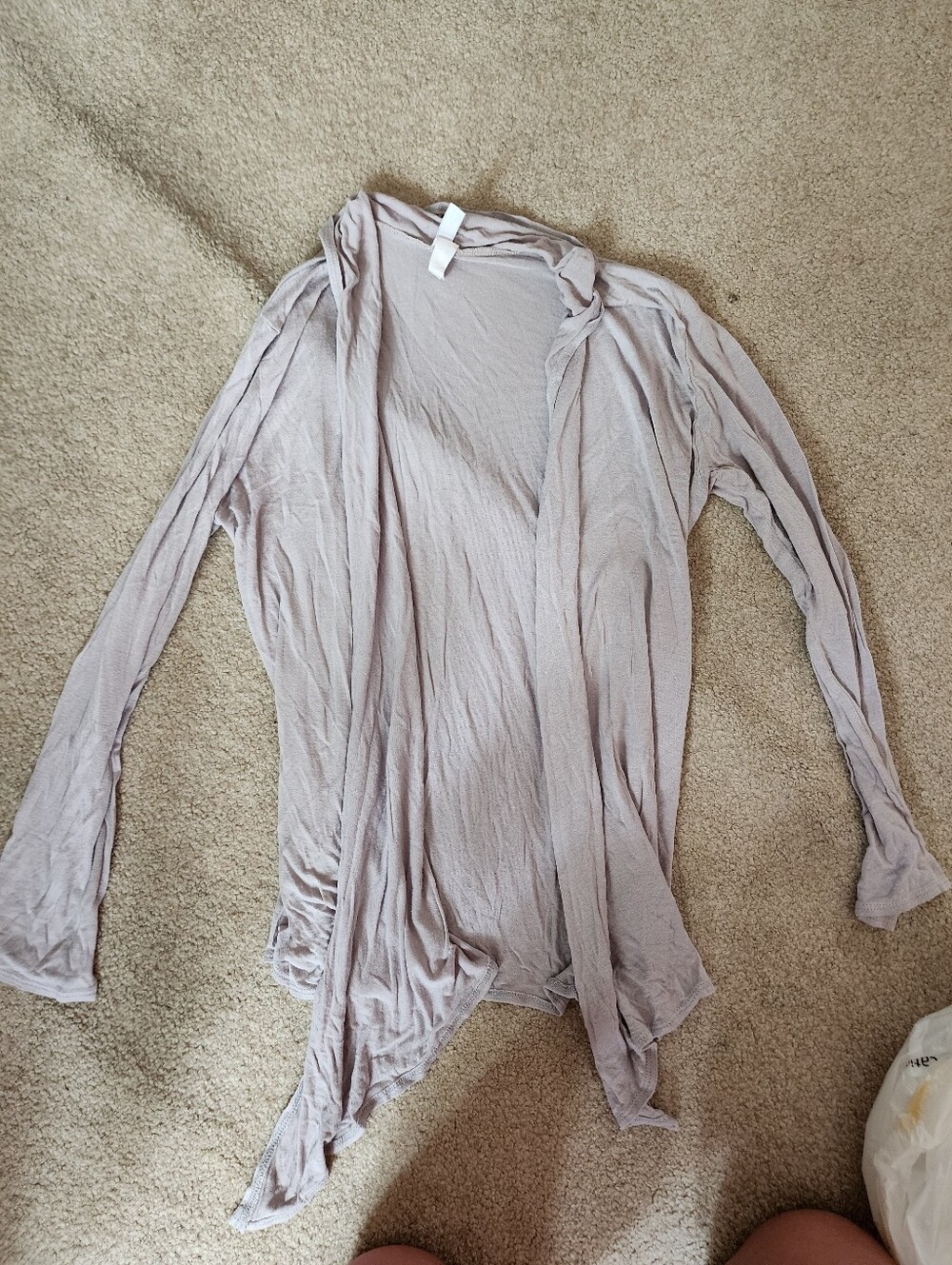 Light Taupe Open Front Cardigan
